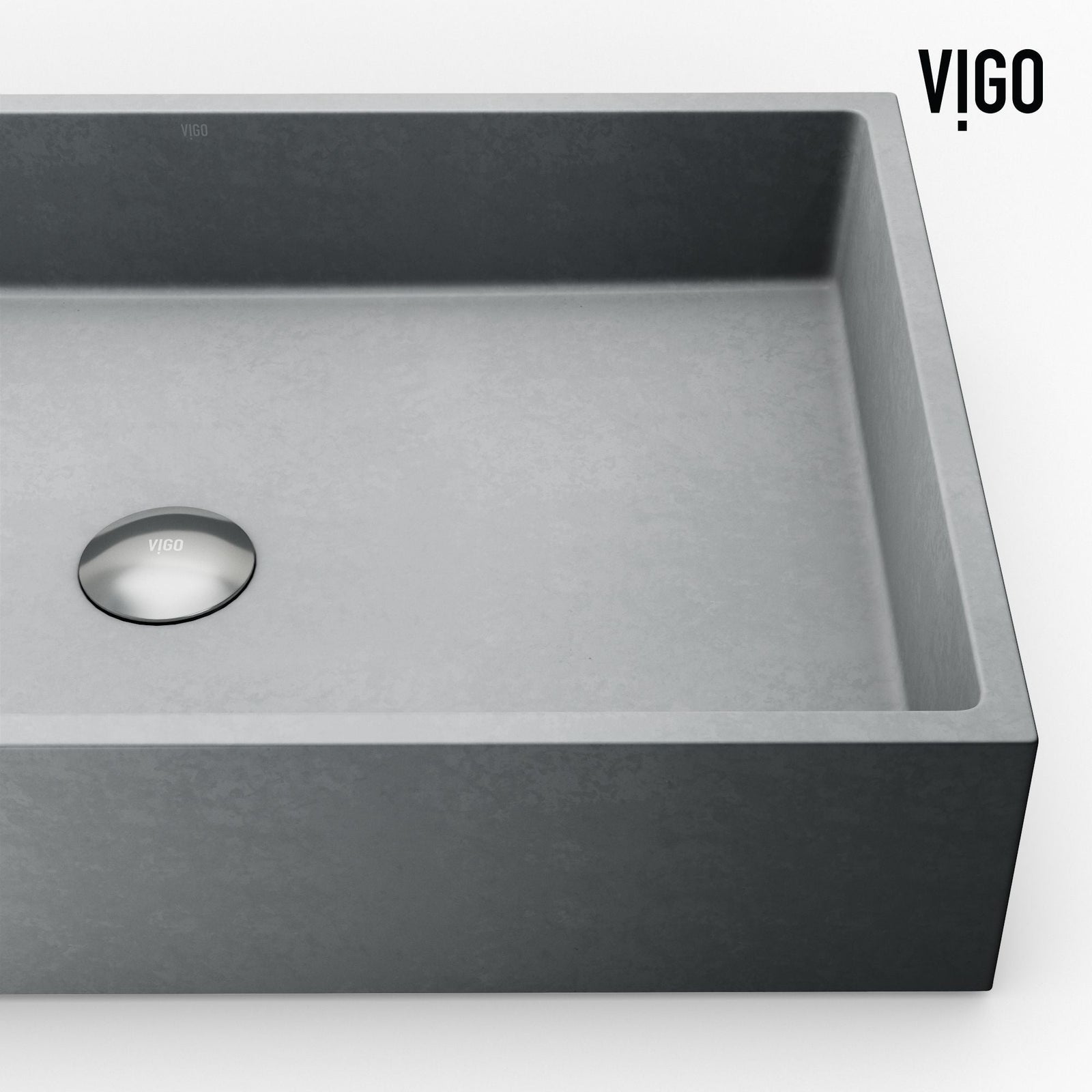 Orvieto Gothic ConcretoStone 24x15-in Deep Grey Bathroom Sink/Basin with Rectangular Vessel C2Q4 - product image 8