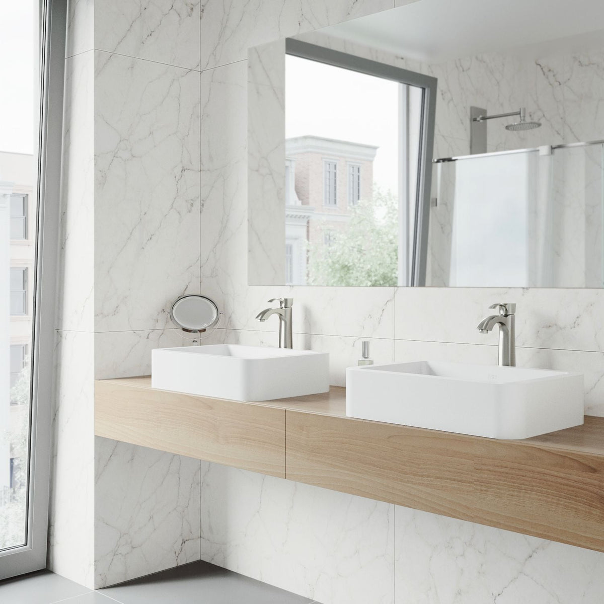 Petunia Matte Stone Rectangular Composite Vessel Bathroom Sink/Basin with Rounded Edges & Deep Bowl, White P5A9 - product image 7