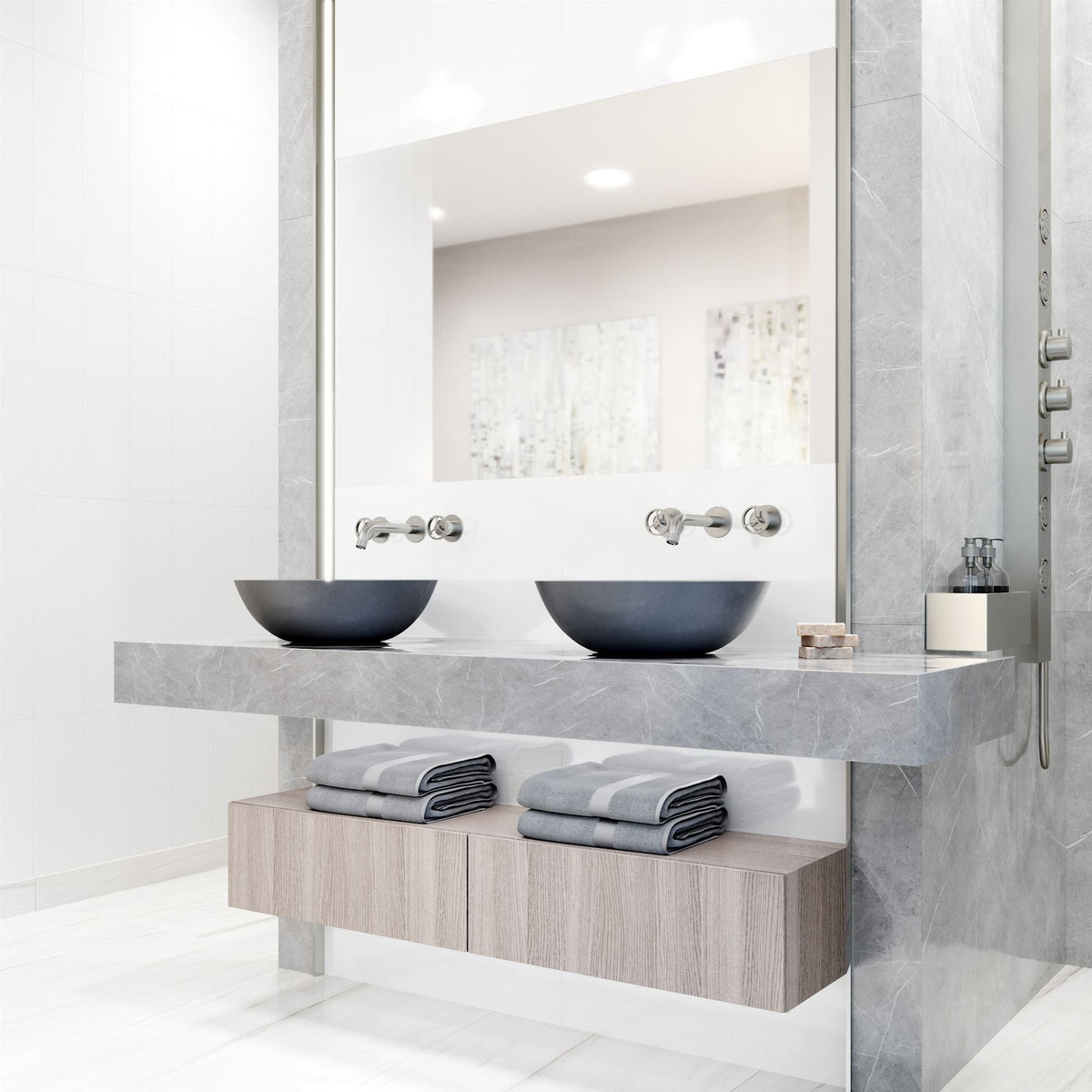 Ravenna Gothic ConcretoStone 16x16-in Deep Grey Bathroom Sink/Basin with Round Vessel M7V0 - product image 7