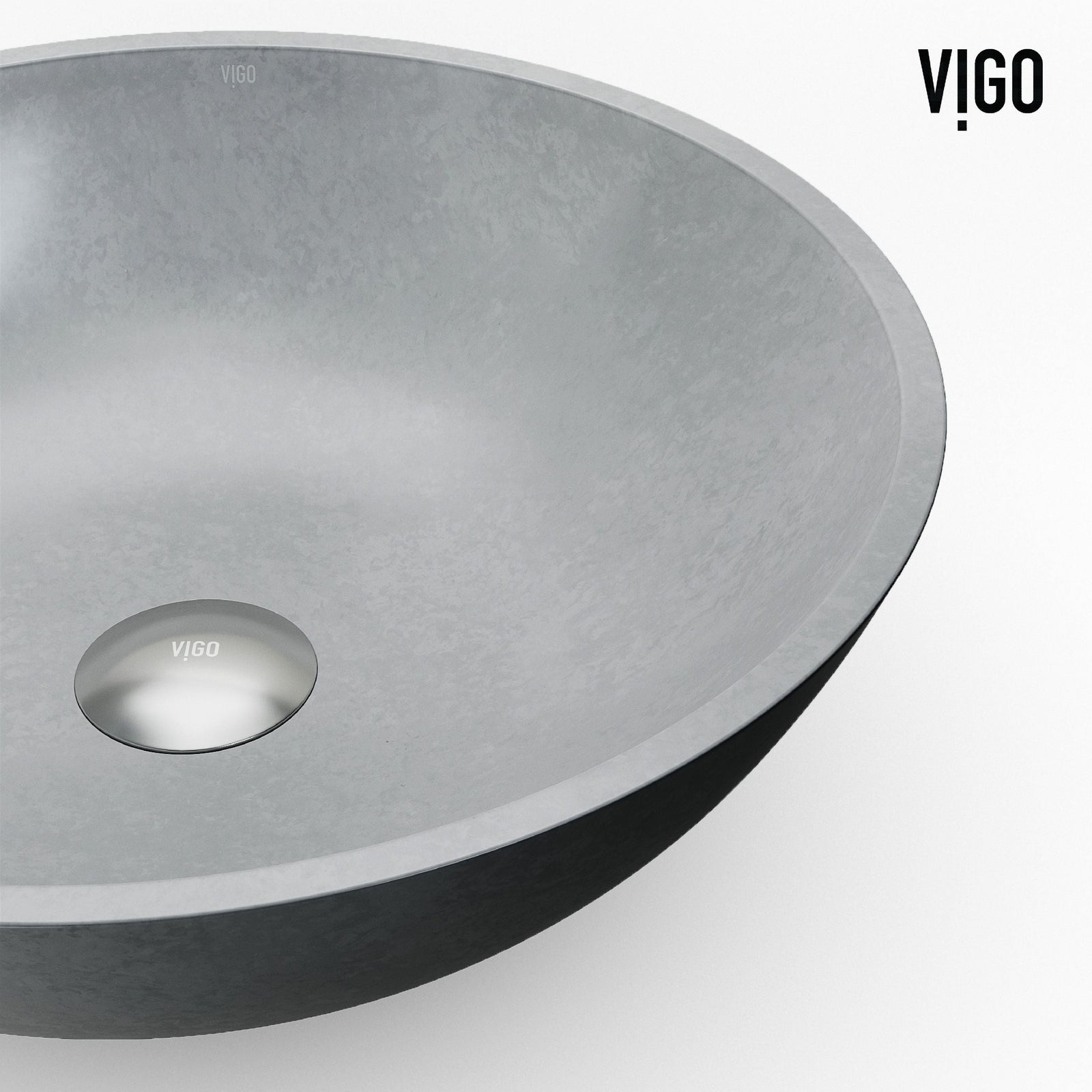 Ravenna Gothic ConcretoStone 16x16-in Deep Grey Bathroom Sink/Basin with Round Vessel M7V0 - product image 8