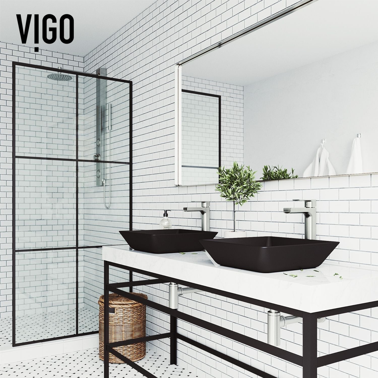 Roma Glass Square Vessel Bathroom Sink/Basin with Rounded Edges & Deep Bowl, Black X8U6 - product image 6