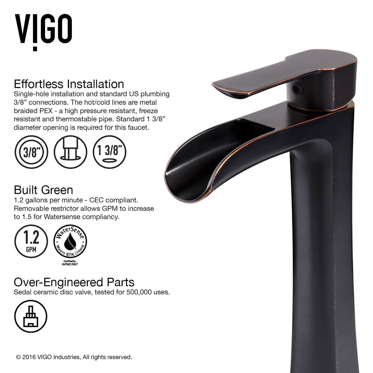 Russet Glass 18-in Red/Brown Bathroom Sink/Basin Set with Niko Faucet and Rectangular Vessel L8R5 - product image 3
