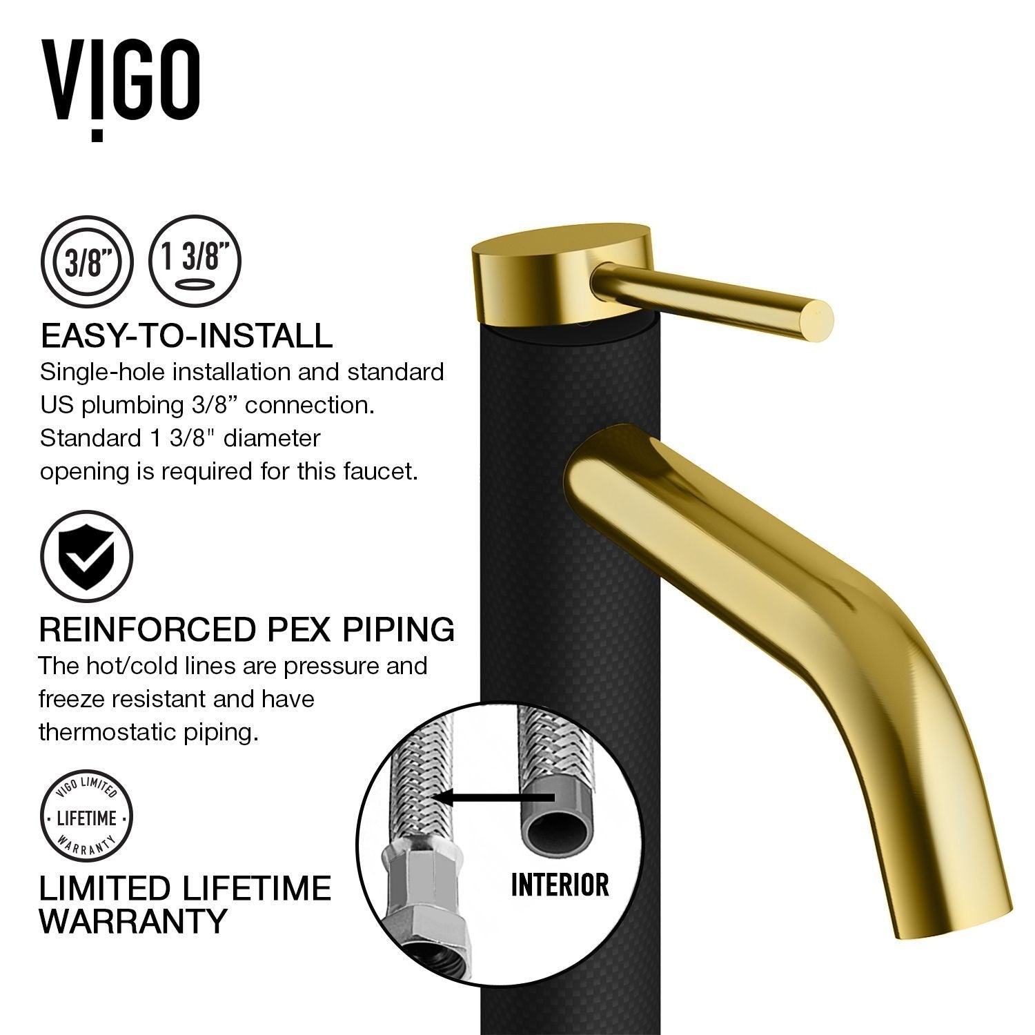 Sottile MatteShell Matte Black Bathroom Sink/Basin Set with Lexington Faucet and Glass Rectangular Vessel I2F0 - product image 6