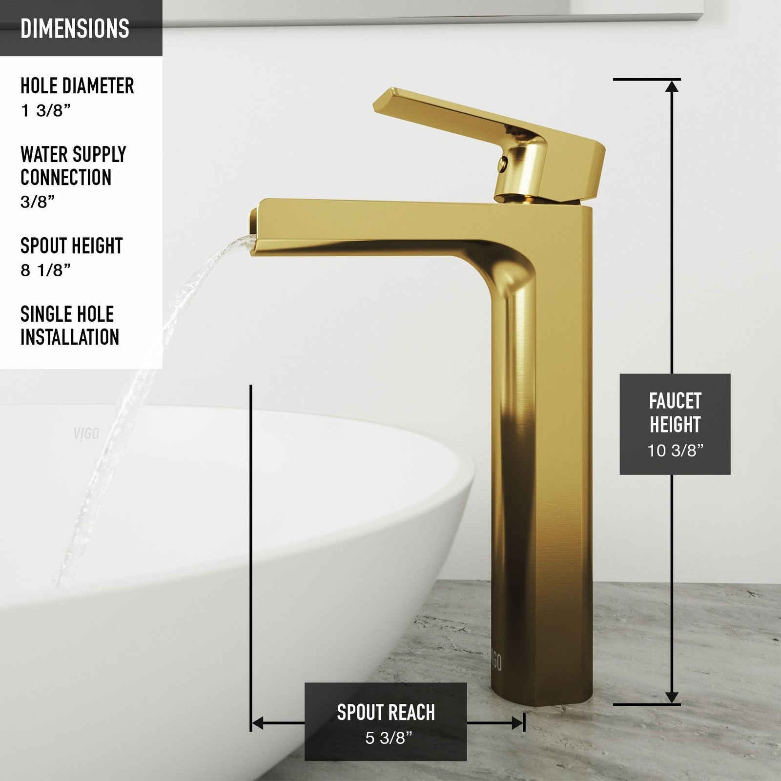 Sottile MatteShell White Bathroom Sink/Basin Set with Amada Faucet and Glass Rectangular Vessel D1P1 - product image 6