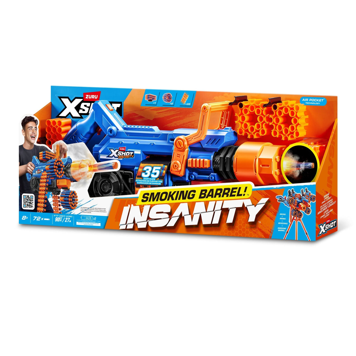 X-Shot Insanity Smoking Barrel Foam Dart Toy Blaster with 72 Darts G2G2 - product image 4