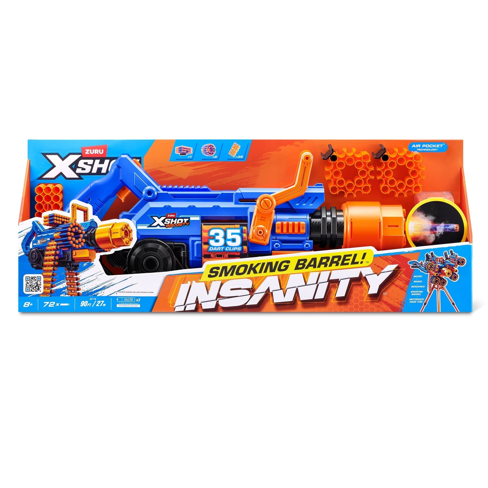 X-Shot Insanity Smoking Barrel Foam Dart Toy Blaster with 72 Darts G2G2 - product image 6