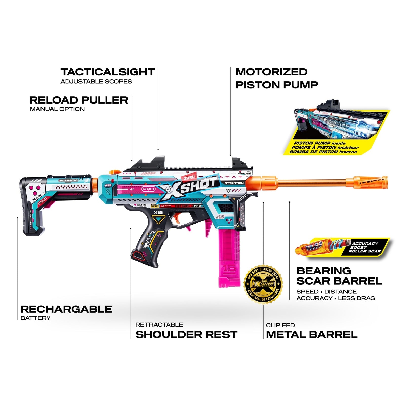 X-Shot Pro Motorized Foam Dart Toy Blaster with 40 Darts D5Y0 - product image 6