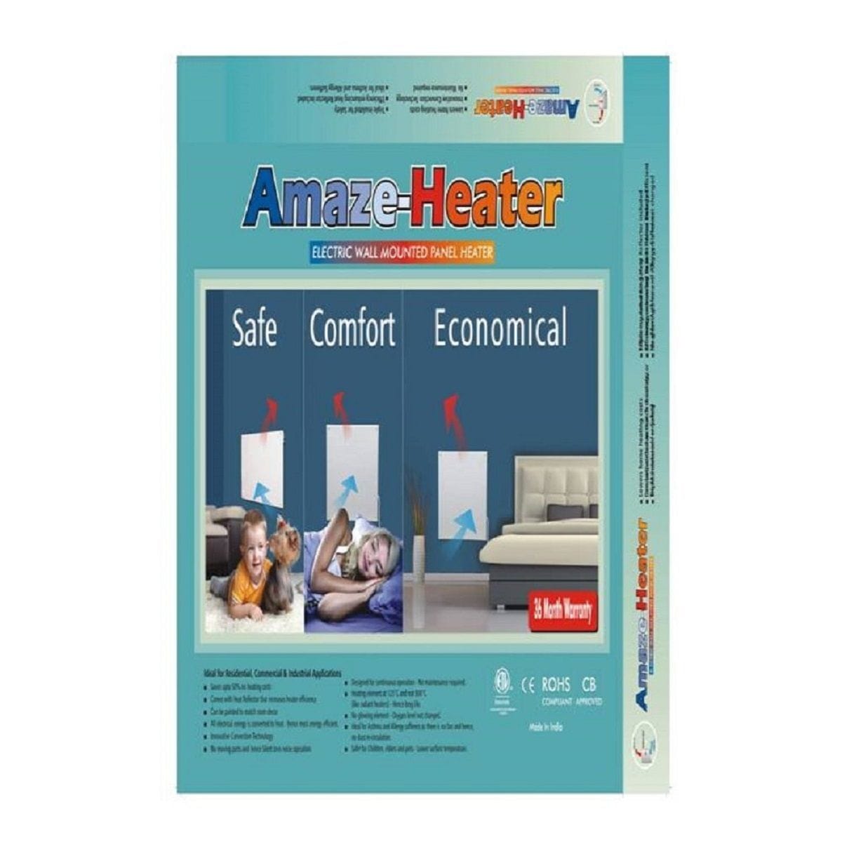 Heater Electric Heater with Plug-in Thermostat, 600W, White R3X9 - product image 2
