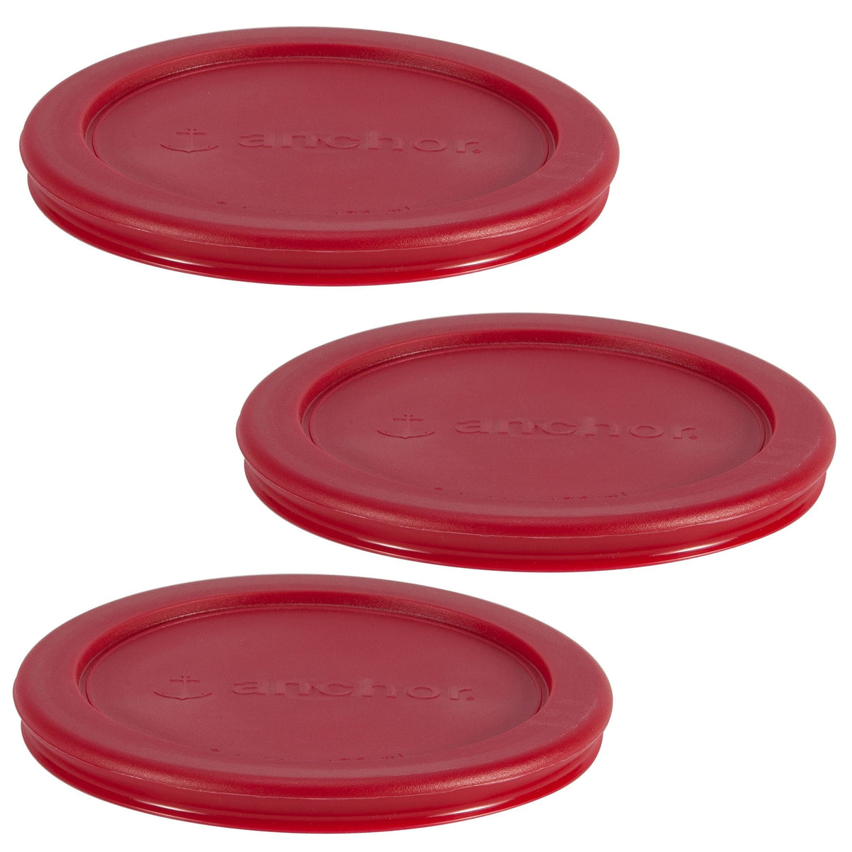 Plastic Lid Set, Red, 3-pc x 2-Cup E3G7 - product image 1
