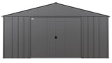 Classic 14x12-ft Charcoal Lockable Metal Shed F8Z4 - product image 1