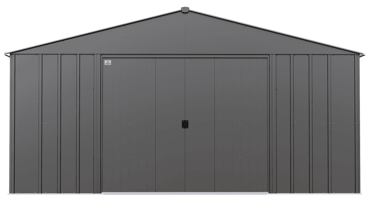 Classic 14x12-ft Charcoal Lockable Metal Shed F8Z4 - product image 1