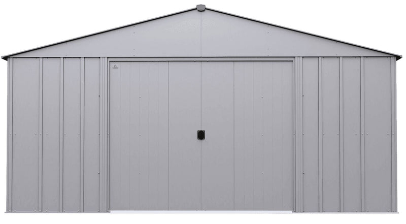 Classic 14x14-ft Flute Grey Corrosion-Resistant Steel Shed T4S5