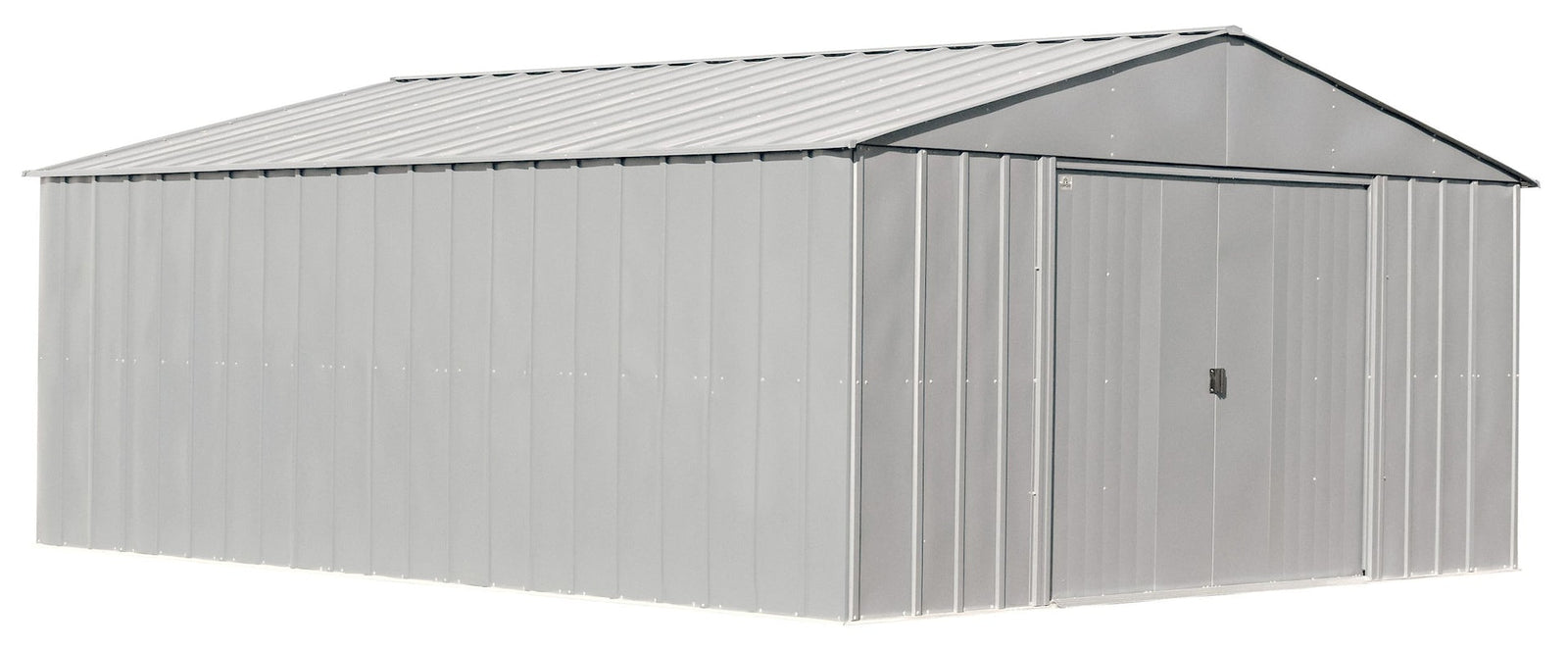 Classic 14x17-ft Flute Grey Corrosion-Resistant Metal Shed B8Q5 - product image 3
