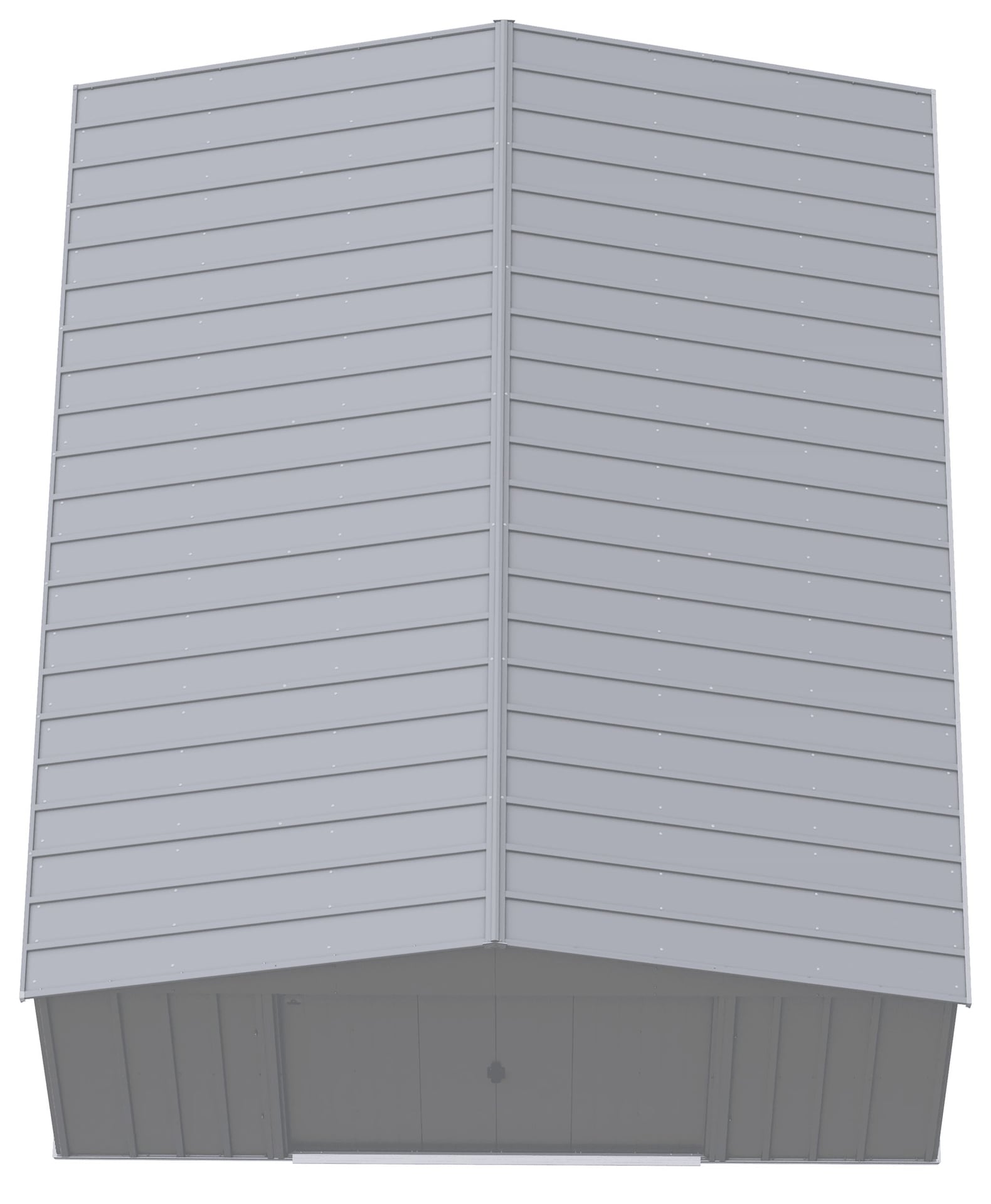 Classic 14x17-ft Flute Grey Corrosion-Resistant Metal Shed B8Q5 - product image 4