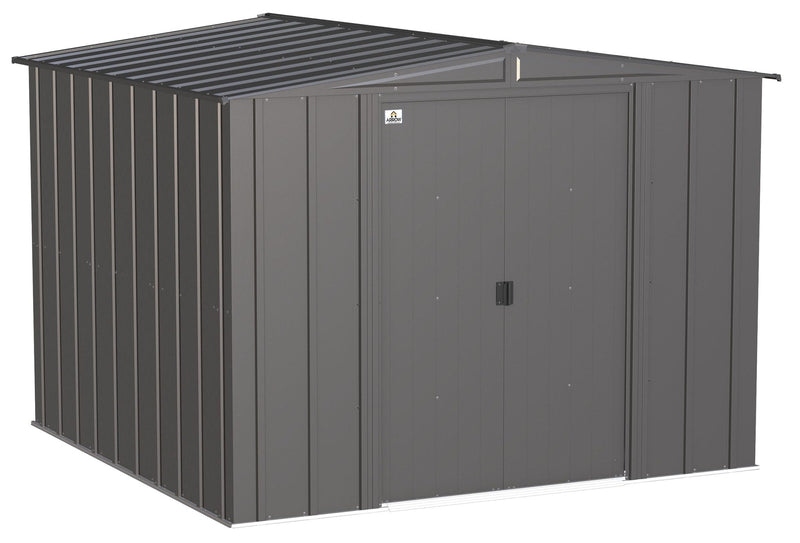 Classic Galvanized Steel Storage Shed, Charcoal, 8-ft x 8-ft F9V2