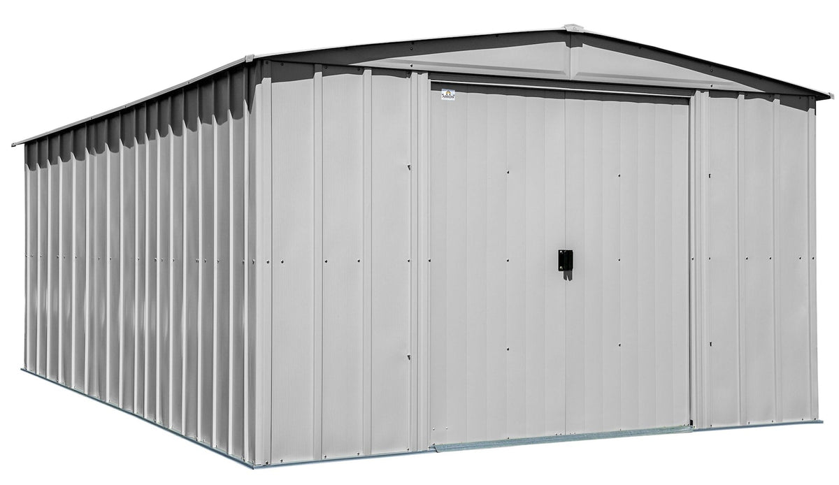 Classic Galvanized Steel Storage Shed, Flute Grey, 10-ft x 14-ft B0V6 - product image 3