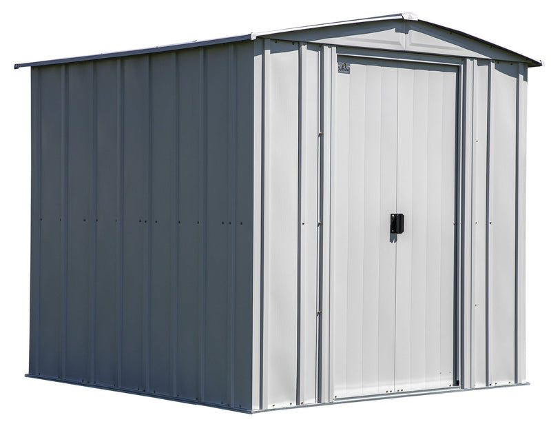 Classic Galvanized Steel Storage Shed, Flute Grey, 6-ft x 7-ft M0Z0
