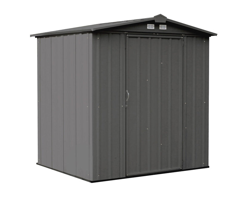 EZEE Galvanized Steel Storage Shed with Low Gable Roof, Charcoal, 6-ft x 5-ft S7A3