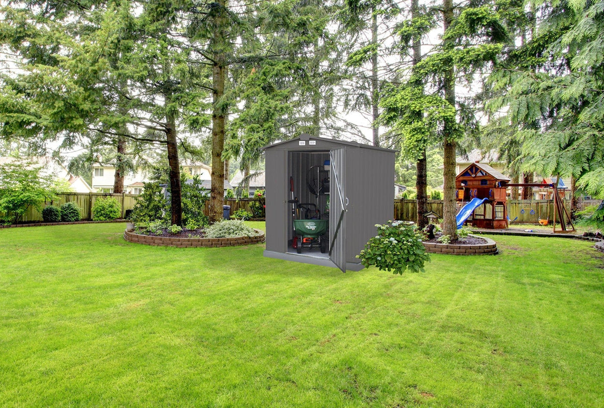 EZEE Galvanized Steel Storage Shed with Low Gable Roof, Charcoal, 6-ft x 5-ft S7A3 - product image 6