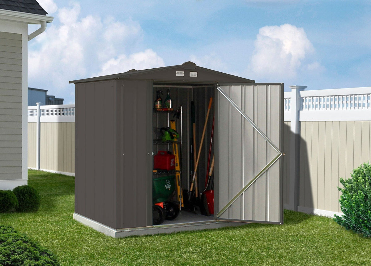 EZEE Galvanized Steel Storage Shed with Low Gable Roof, Charcoal, 6-ft x 5-ft S7A3 - product image 7