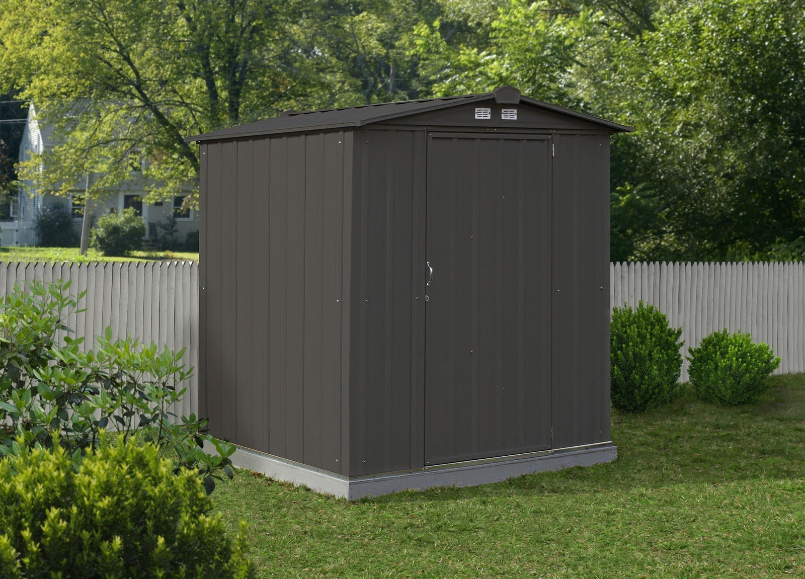 EZEE Galvanized Steel Storage Shed with Low Gable Roof, Charcoal, 6-ft x 5-ft W0V9 - product image 8