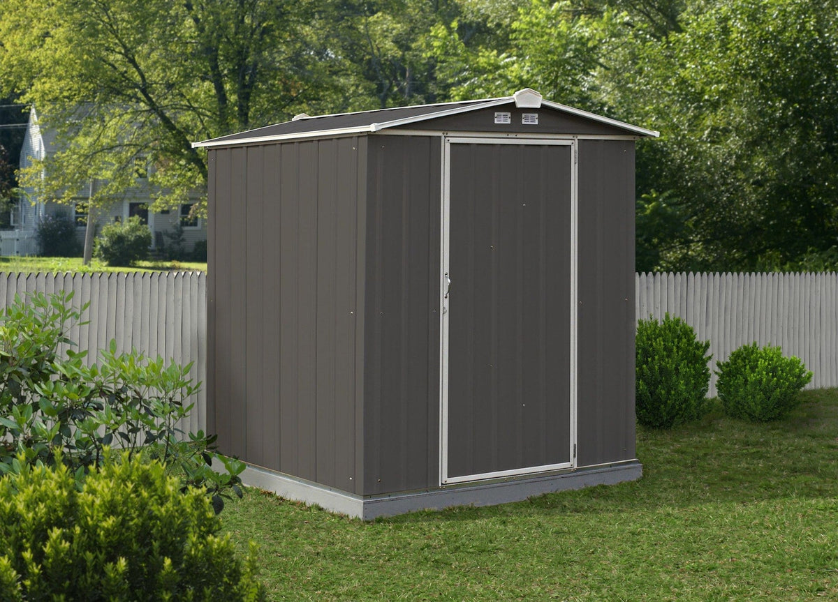EZEE Galvanized Steel Storage Shed with Low Gable Roof, Charcoal/Cream, 6-ft x 5-ft H1N8 - product image 6