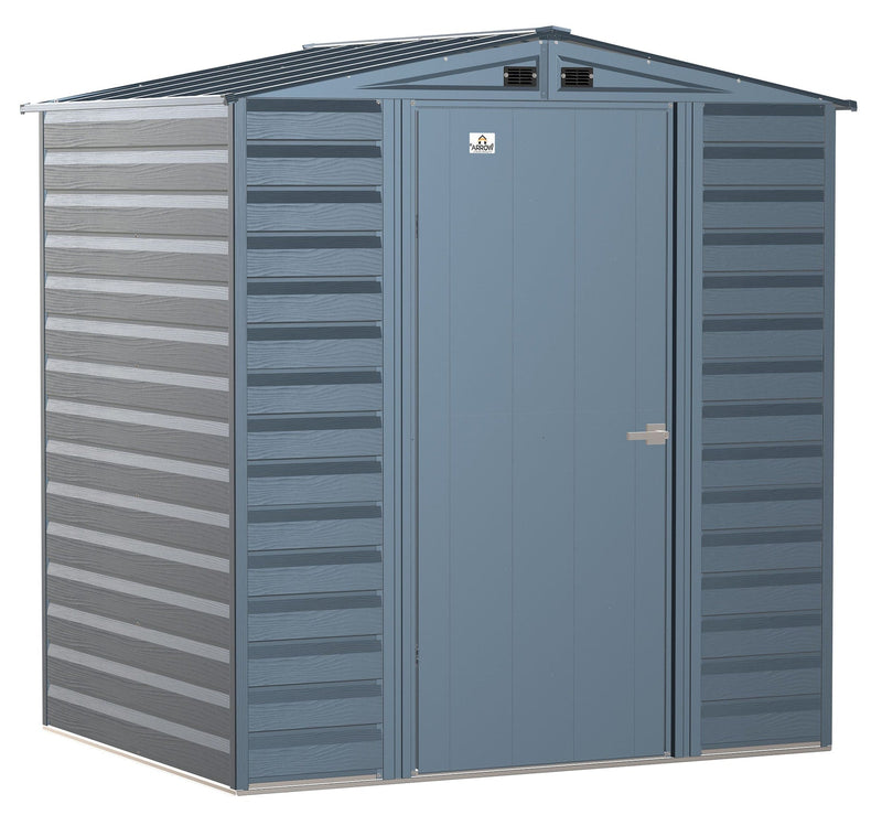 Select Galvanized Steel Storage Shed, Blue Grey, 6-ft x 5-ft Y6C2