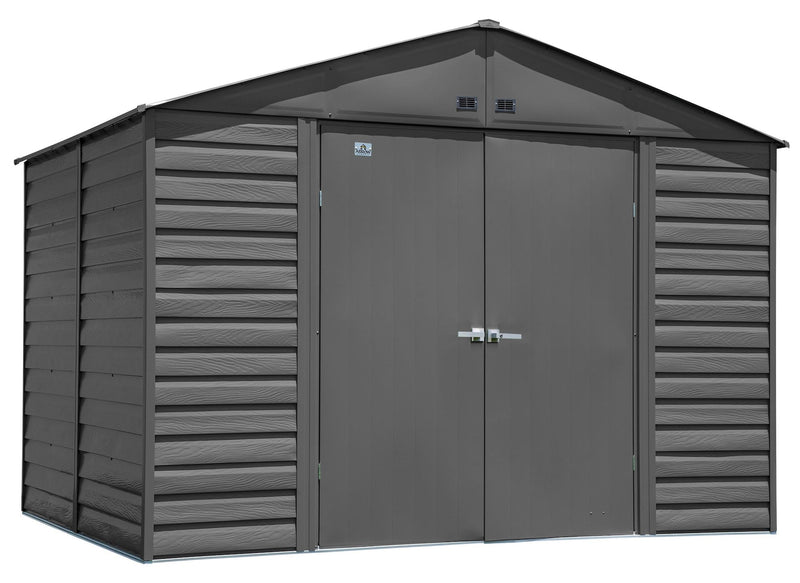 Select Galvanized Steel Storage Shed, Charcoal, 10-ft x 8-ft X4S2