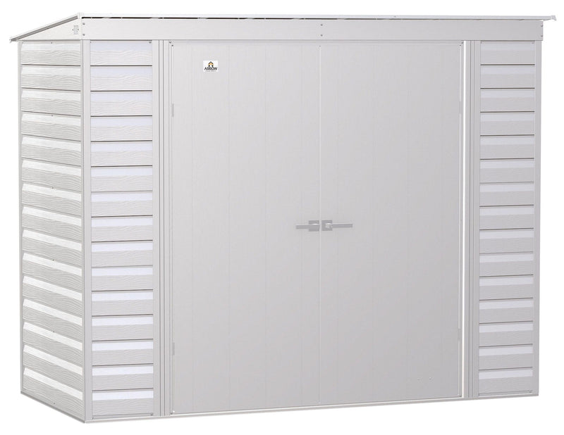 Select Galvanized Steel Storage Shed, Flute Grey, 8-ft x 4-ft H7D1