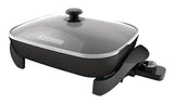 Family-Sized Non-Stick Electric Skillet, Black, 12x15-in F3A4 - product image 1