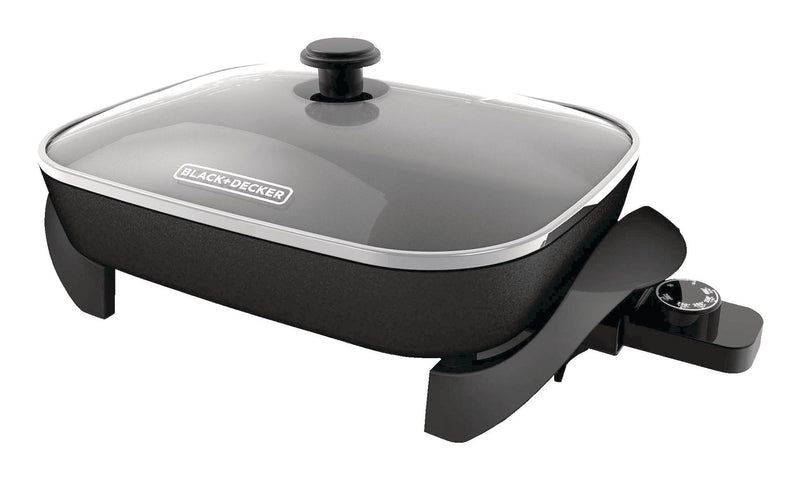 Family-Sized Non-Stick Electric Skillet, Black, 12x15-in F3A4