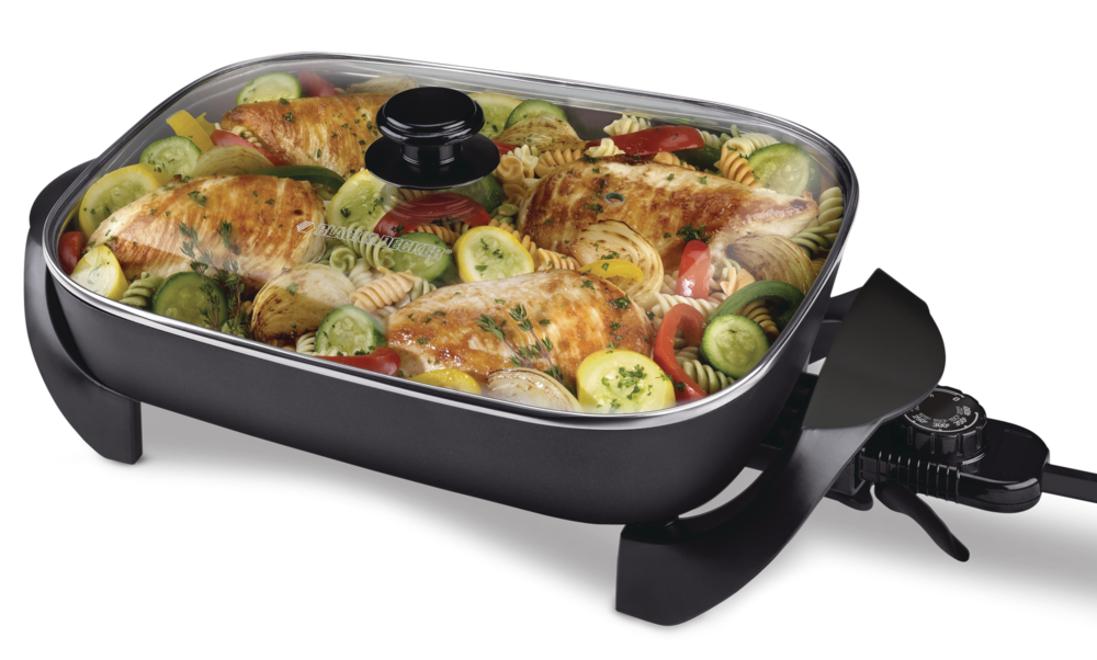 Family-Sized Non-Stick Electric Skillet, Black, 12x15-in F3A4 - product image 7