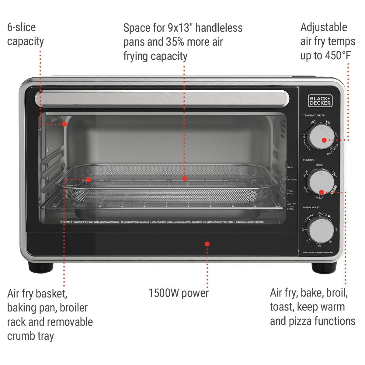 Black N Decker Multi-Purpose Crisp N Bake, 6-Slice C9U3 - product image 5