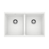Precis SILGRANIT 29-in 50/50 Double Bowl Undermount Kitchen Sink, White B1U2 - product image 1