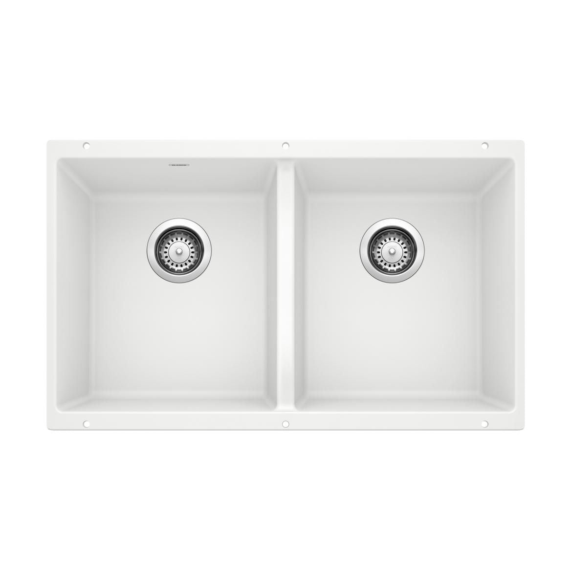 Precis SILGRANIT 29-in 50/50 Double Bowl Undermount Kitchen Sink, White N3O8 - product image 1