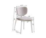 Dua Cream Fabric Upholstered Dining Chair with Curved Backrest, 2-pc B9R1 - product image 3