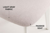 Dua Cream Fabric Upholstered Dining Chair with Curved Backrest, 2-pc B9R1 - product image 4