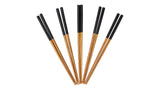 Bamboo Wood Chopsticks with Black Top, Serves 5, 10-pc N0A7 - product image 1