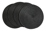 Braided Round Placemats, Black, 15-in Diameter, 4-pk U5F6 - product image 1