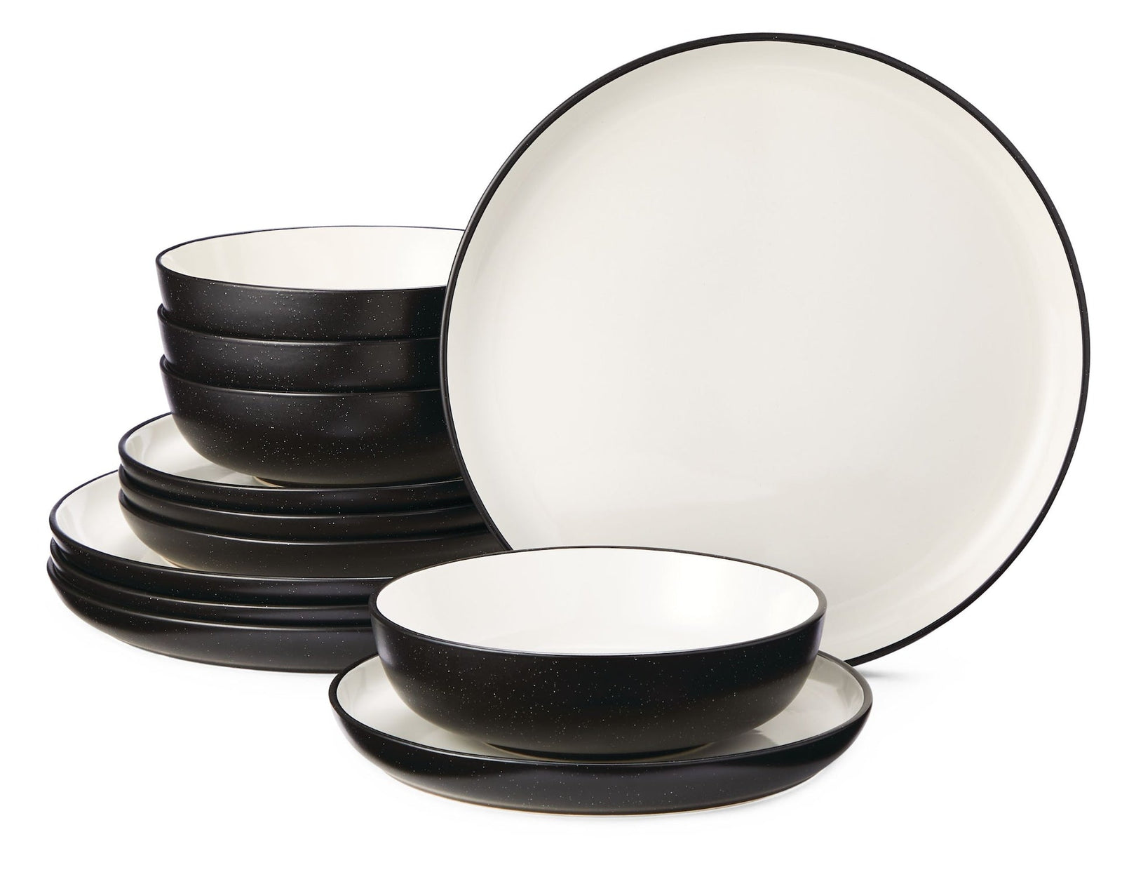Catalone Two-Tone Stoneware Dinnerware Set, Serves 4, 12-pc I6G8 - product image 1