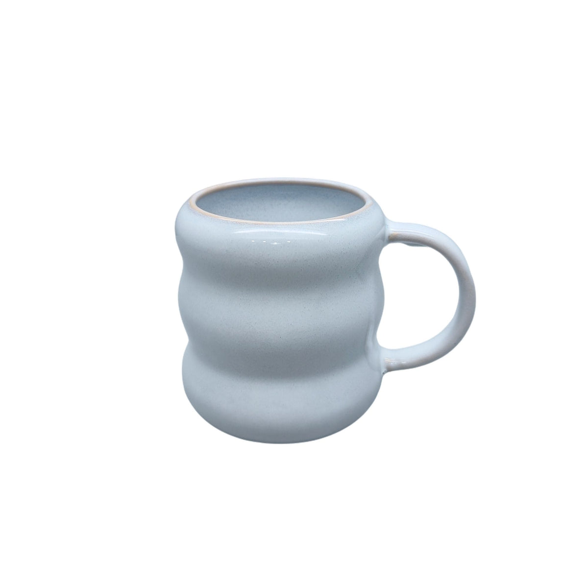 Durable Stoneware Ripple Mug, White, 14-oz Y2I3 - product image 1