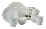 Gablehurst Stoneware Dinnerware Set with Mugs, Serves 4, 16-pc, Cream Reactive Glaze F7T8 - product image 1