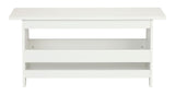 Kya Wooden Entryway Bench with Storage Rack, White D5H8 - product image 1