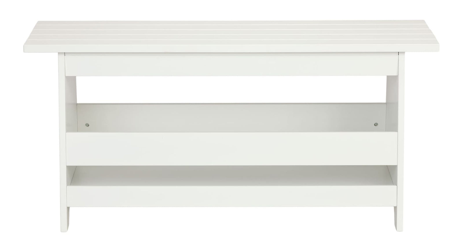 Kya Wooden Entryway Bench with Storage Rack, White D5H8 - product image 1