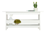 Kya Wooden Entryway Bench with Storage Rack, White D5H8 - product image 2