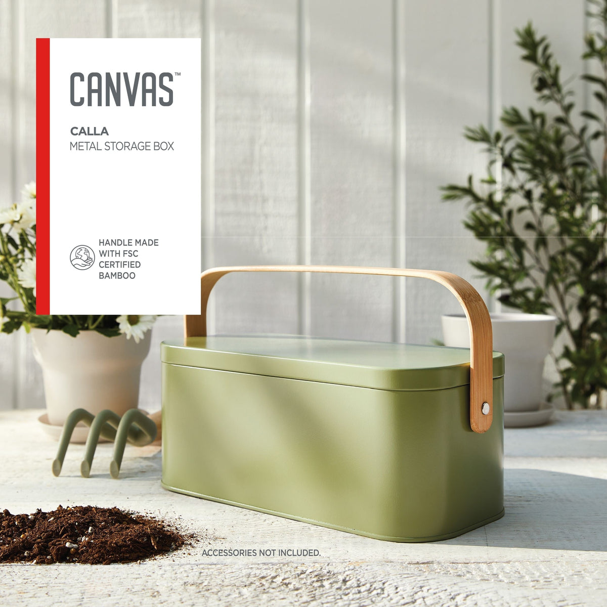 Metal Gardening Storage Container, Iron, Green L4X7 - product image 3