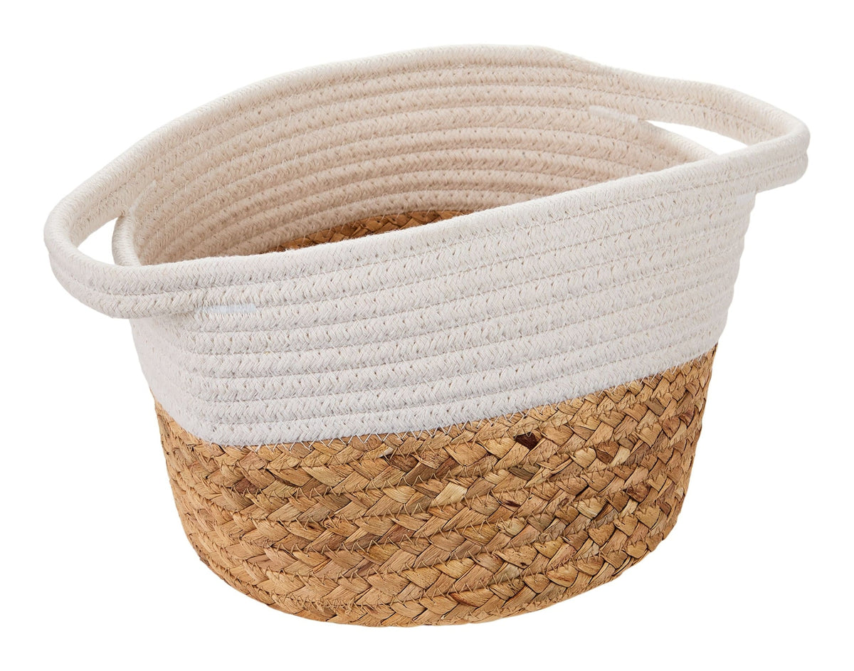 Molly Woven Cotton Rope Two-Toned Storage Basket M4B3 - product image 1