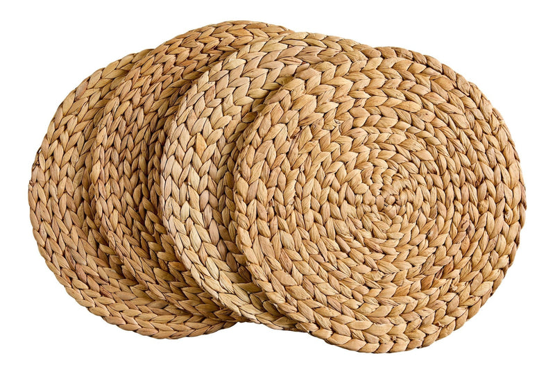 Natural Round Paper Placemat/Charger, Beige, 4-pk C5X2