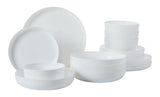 Opal Tempered Glass Modern Coupe Dinnerware Set, Serves 4, 16-pc T4U2 - product image 1