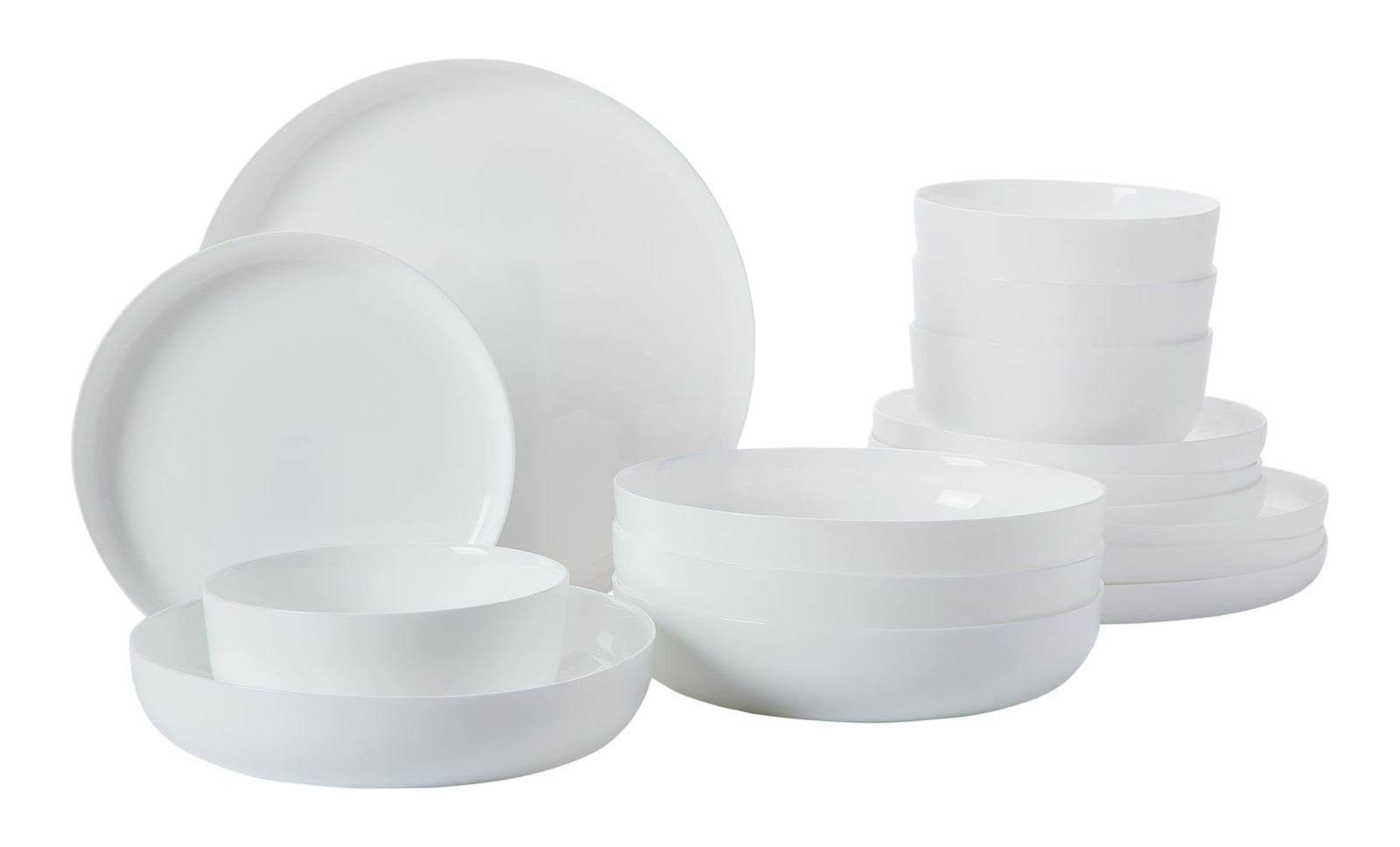 Opal Tempered Glass Modern Coupe Dinnerware Set, Serves 4, 16-pc T4U2 - product image 1